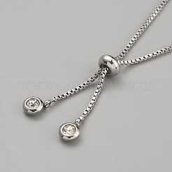 Adjustable Stainless Steel & Clear Glass Slider Bracelet Making&nbsp;STAS-WH0044-73