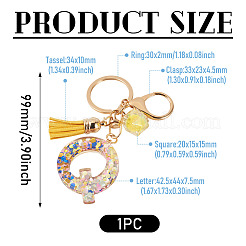Alloy Resin Polygon Keychains&nbsp;KEYC-TADJ0002-03G-Q