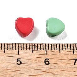 不透明なアクリルビーズ  死にかけている  ハート  ミックスカラー  7x7x4mm  穴：1.6mm  約3200個/500g&nbsp;MACR-C034-01