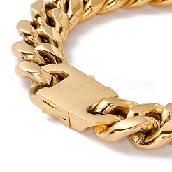 Ion Plating(IP) 304 Stainless Steel Curb Chains Bracelet for Men Women&nbsp;BJEW-E107-04G-01
