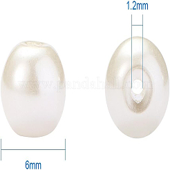環境に優しい染めガラスパールラウンドビーズ  ベージュ  6mm  穴：1.2~1.5mm  約400個/箱&nbsp;HY-BC0001-6mm-RB011