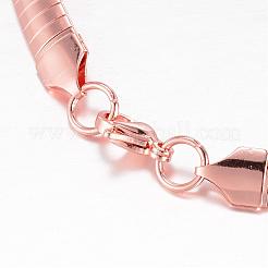 304ステンレスネックレス  カニカン付き  ローズゴールド  内径：13.7cm（5-3/8インチ）  8x2mm&nbsp;NJEW-D274-04RG