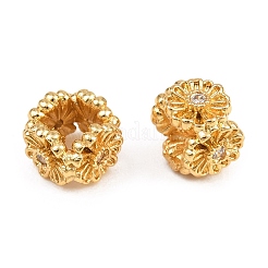 Brass Micro Pave Clear Cubic Zirconia Beads&nbsp;KK-Z162-18G