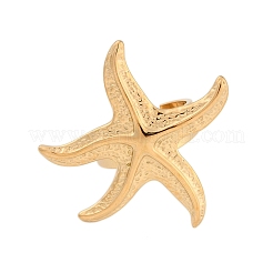 女性用304ステンレススチール調節可能リング  ヒトデ  18KGP本金メッキ  usサイズ7 1/4(17.5mm)&nbsp;RJEW-C095-03G