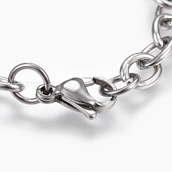 Tarnish Resistant 304 Stainless Steel Cable Chain Bracelets&nbsp;X-BJEW-P239-05