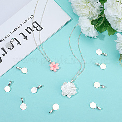 チベットスタイルの合金接着剤付きフラットパッドペンダントベイル150個  フラットラウンド  カドミウムフリー＆鉛フリー  アンティークシルバー  18x10x5.5mm  穴：6x3.5mm&nbsp;TIBEP-SC0002-76