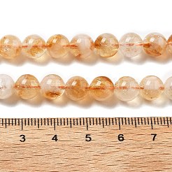 加熱された天然シトリンビーズ連売り  ラウンド  8mm  穴：0.8~0.9mm  約52個/連  15.75''（40センチメートル）&nbsp;LS-G-A262-A01-8mm