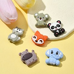 6 個 6 スタイル食品グレードの環境に優しいシリコーン焦点ビーズ  混合図形  21~31x21~29x7~10mm  穴：2~2.8mm  1個/スタイル&nbsp;SIL-FS0001-08