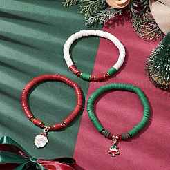 3Pcs 3 Styles Handmade Polymer Clay Beaded Stretch Bracelet Sets&nbsp;BJEW-TA00499