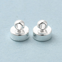 真鍮製ペンダントベイル  カドミウムフリー＆鉛フリー  フラットラウンド  925銀メッキ  6x5.5mm  穴：1.5mm&nbsp;KK-H442-02S