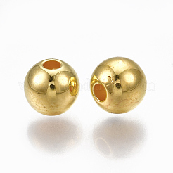 CCBプラスチックビーズ  ラウンド  ゴールドカラー  5.5~6x5mm  穴：1.8mm&nbsp;X-CCB-S160-245-6mm