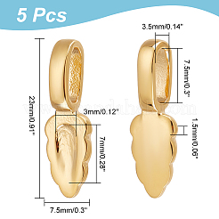 304ステンレススチール接着フラットパッドペンダントベイル5個  ゴールドカラー  23x7.5x1.5mm  穴：3.5x7.5mm  トレイ：3x7mm&nbsp;STAS-UN0046-64