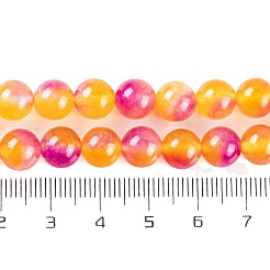 天然石マレーシアジェイドビーズ連売り  ラウンド  染め  ゴールド  8mm  穴：1mm  約48個/連  15インチ&nbsp;G-A146-8mm-C15
