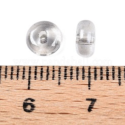 透明な染色ガラスシードビーズ  ドーナツ  ゲインボロ  6x3mm  穴：1.2mm  約2500個/ポンド&nbsp;SEED-T007-02K