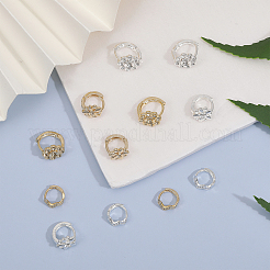 12Pcs 6 Style Brass Hoop Earring Findings&nbsp;KK-CA0002-45