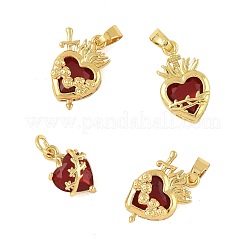 4Pcs 4 Styles Brass & Glass Pendants&nbsp;KK-FS0001-83