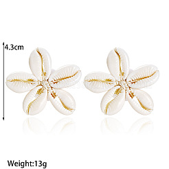 Flower Natural Shell Stud Earrings&nbsp;FS-WGD51F7-01