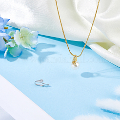 2Pcs 2 Colors 925 Sterling Silver Cubic Zirconia Pendants Bails&nbsp;STER-HS0001-13