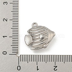 変色しない304ステンレススチールペンダント  魚のチャーム  ステンレス鋼色  16.5x17x6mm  穴：1.5mm&nbsp;STAS-I307-533P