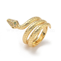Brass Micro Pave Cubic Zirconia Finger Rings&nbsp;RJEW-Z101-01G-01