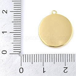 真鍮製エナメルペンダント  ハートチャーム付きフラットラウンド  18KGP本金メッキ  17.5x16x2mm  穴：1.2mm&nbsp;KK-L219-22G