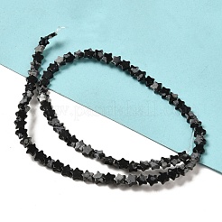 天然石スノーフレークオブシディアンビーズ連売り  スター  6x5.5x2mm  穴：0.8mm  約75個/連  14.57インチ（37cm）&nbsp;G-G085-B37-02