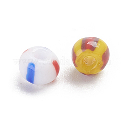 印刷された磁器ビーズ  ロンデル  ミックスカラー  4x2.5~3mm  穴：1.2mm  約5000個/ポンド&nbsp;PORC-G005-01