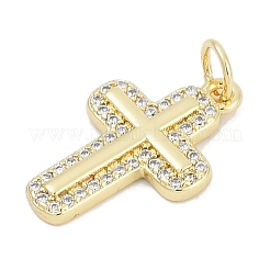 Brass Micro Pave Clear Cubic Zirconia Pendants&nbsp;KK-G522-51G-03