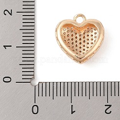 真鍮マイクロパヴェクリアキュービックジルコニアペンダント  ハート  ゴールドカラー  14.5x13.5x6mm  穴：1.8mm&nbsp;LS-KK-N256-19G