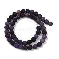 Natural Druzy Agate Beads Strands&nbsp;G-NH0024-A05-8mm