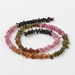 チップ天然マルチカラートルマリンビーズ連売り  グレードA +  3~4x4~5mm  穴：1mm  約15.7インチ&nbsp;G-M349-07