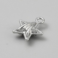 合金ペンダント  スターのチャーム  プラチナ  14.5x12.5x5mm  穴：1.4mm&nbsp;FIND-CJC0016-48A-P