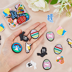 56Pcs 14 Style Easter Theme PVC Plastic Cabochons&nbsp;KY-FH0001-21