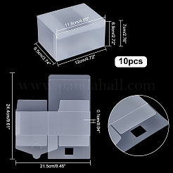 取り外し可能な透明プラスチックボックス  長方形  ホワイト  12x9.5x7cm  内径：6.9x11.8のCM&nbsp;CON-WH0085-46