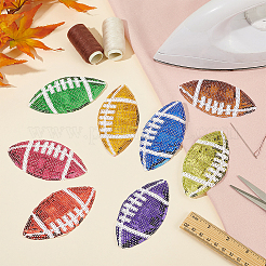 8Pcs 8 Colors PET Paillette Embroidered Cloth Sew on Patches&nbsp;PATC-FG0001-89