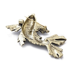 金魚のエナメルピン  バックパックの服のための合金ラインストーンブローチ  ブルー  67.5x38mm&nbsp;JEWB-E041-01AB-01