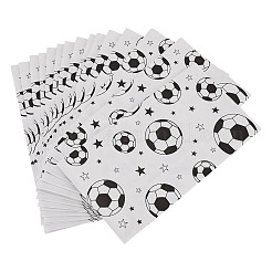 サッカー柄紙製ベーカリーバッグ15枚  食品グレードの食品  キャンディーバッグ  長方形  ホワイト  119x70x218mm&nbsp;ABAG-TA0002-32B