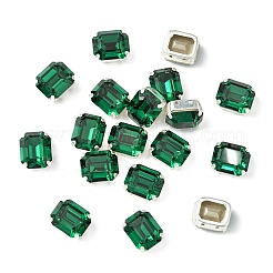 プレシオサ® マキシマ クリスタル 縫い付けカップ  マルチ連リンク  チェコクリスタル  真鍮製爪付き台座付き  719 37 410 八角形  銀  エメラルド50730個  12x10mm&nbsp;X-PRC-SC12-50730-S
