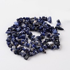 チップナチュラルブルースポットストーンビーズ連売り  4~6x8~12x2~4mm  穴：1mm  約80~81 CM&nbsp;G-M344-18
