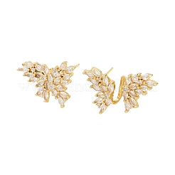 Brass Micro Pave Cubic Zirconia Stud Earrings&nbsp;EJEW-K312-04G