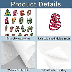 4 Sets 4 Style Christmas & Halloween Cloth Water-soluble Embroidery Aid Drawing Sketch&nbsp;AJEW-WH20039-001