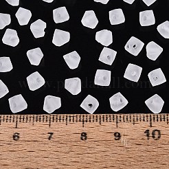 Fgb フロスト加工透明ガラスシードビーズ  ハート  丸い穴  染められ、ハートが入った  透明  4.5~5x6~6.5x5.5~6mm  穴：1.2~1.4mm  約3460個/ポンド&nbsp;SEED-N013-03A-01