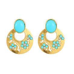 Zinc Alloy Resin Stud Earrings&nbsp;FS-WG97014-01