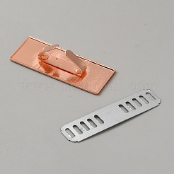 合金の空白の長方形のラベルタグ  シム付き  製袋用  ローズゴールド  20x51.5x16mm&nbsp;FIND-WH0173-409D-RG