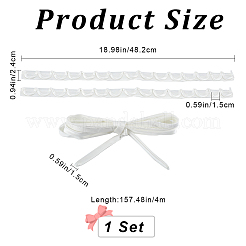 女性用ウェディングドレスジッパー交換用1セット  調節可能なフィット サテン コルセット バック キット  レースアップ フォーマルウエディングドレス  ホワイト  482~4000x15~24x2.3~4mm  3個/セット&nbsp;OCOR-GF0002-91C