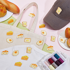 20個 4スタイル ポリエステル刺繍 縫い付け布パッチ  ミシンクラフト装飾  食べ物  29.5~33x40~45.5x1.5mm  5個/スタイル&nbsp;PATC-GA0001-79