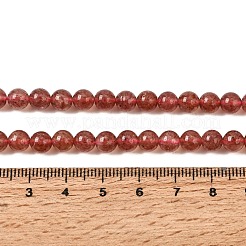 天然石ストロベリークォーツビーズ連売り  ラウンド  ファイヤーブリック  6mm  穴：1mm&nbsp;G-G448-6mm-10