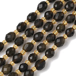 Natural Golden Sheen Obsidian Beads Strands&nbsp;G-F809-A27-01