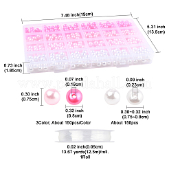 100Pcs 4 Colors Spray Painted ABS Plastic Imitation Pearl Beads&nbsp;OACR-FS0002-09A