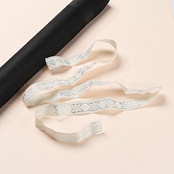 2メートル 2種類の刺繍ポリエステルリボン  ジャカードリボン  服飾材料  花柄  乳白色  1m /スタイル&nbsp;OCOR-GA0001-13